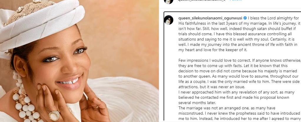 ooni of ife wife divorse statement