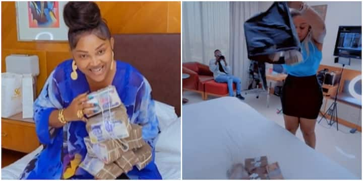 Actress Mercy Aigbe in Tears After Friend Surprised Her With Bundles of Cash As Birthday Gift