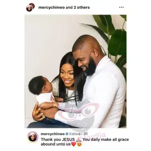 Gospel singer Mercy Chinwo and her husband share first pictures of their child (1)