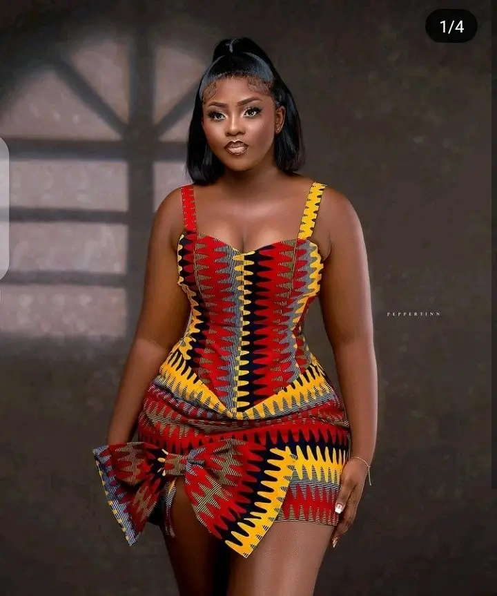 Mini corset ankara gown1