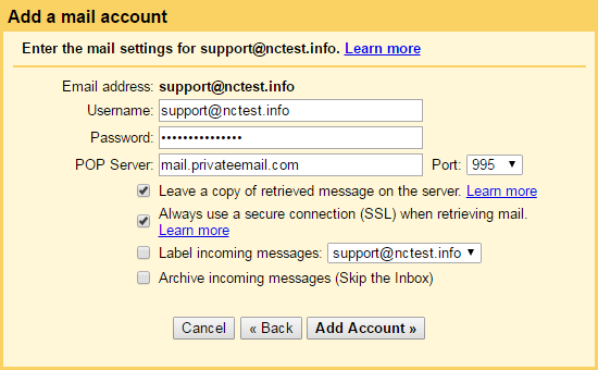 webmail to gmail