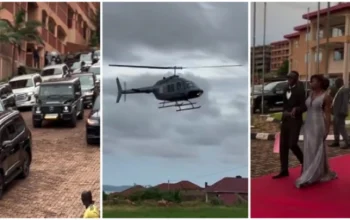 Drama as Secondary School Students Arrive Graduation in Helicopter, Flashy Convoy, Video Trends