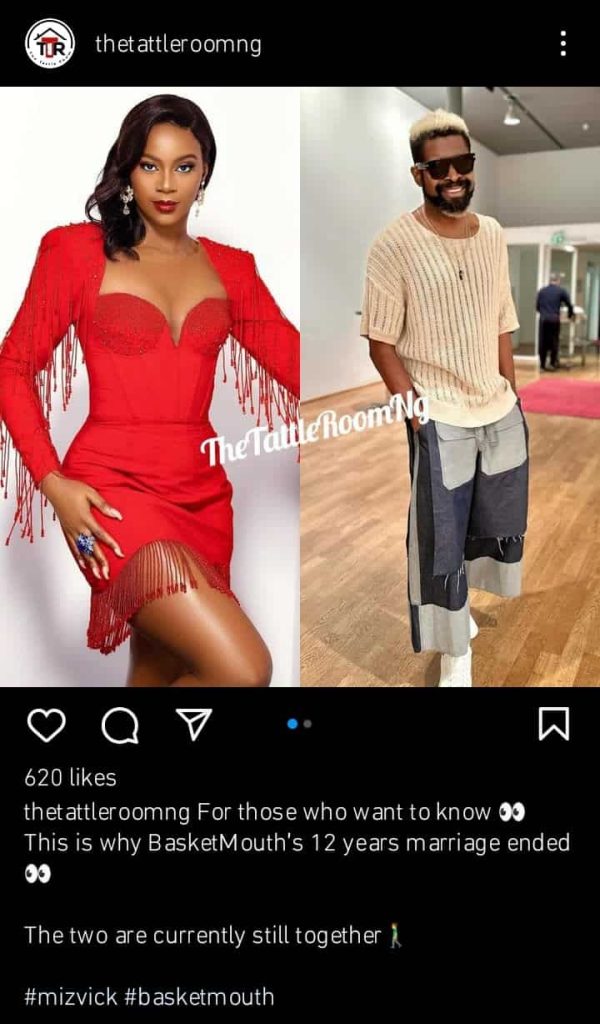 Miz Vick unveiled as lady allegedly behind Basket Mouth’s marriage crash 2