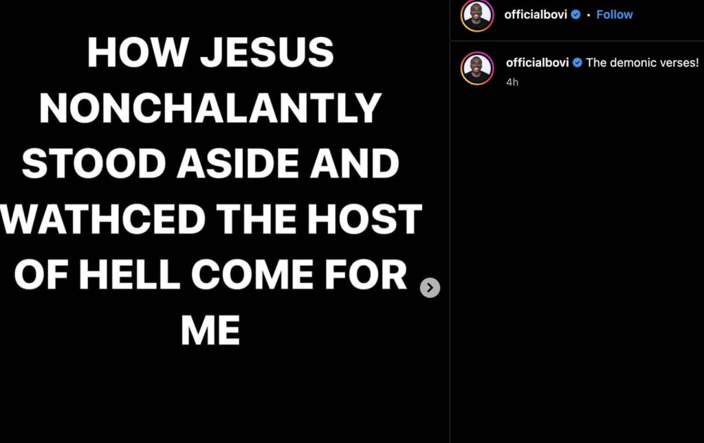 How Jesus Nonchalantly Stood Aside While My Enemies Came for Me – Bovi 1