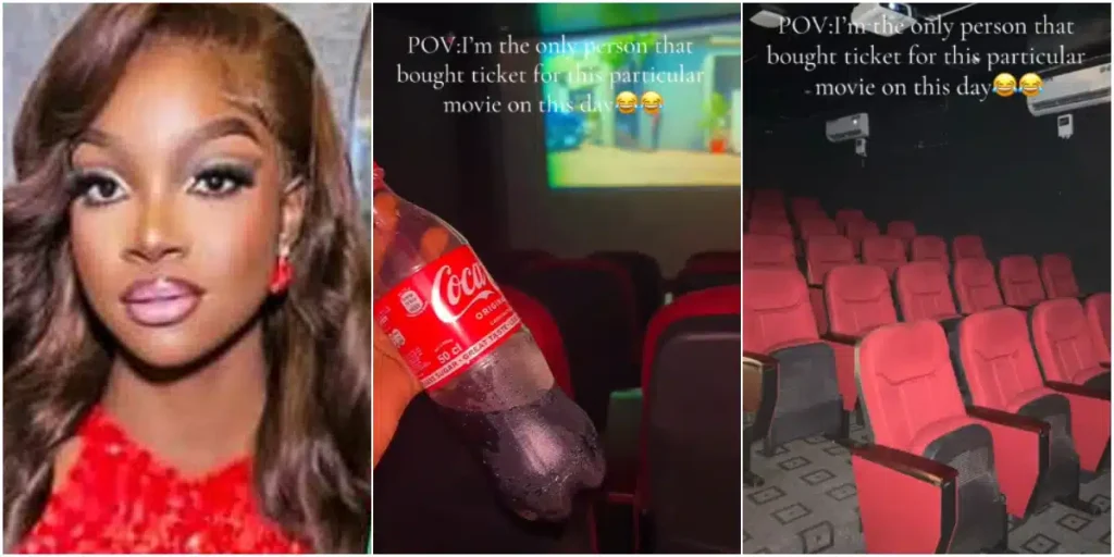 Lady who bought movie ticket at cinema finds out she’s the only one in the hall