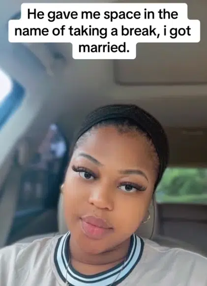 Lady marries someone else after boyfriend demands a break1