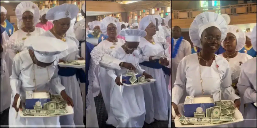 Lady Dances Joyfully at Church, Celebrates Graduation with Tray of Dollars