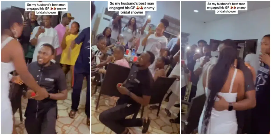 Romantic Moment: Best Man Proposes to Girlfriend at Bride’s Bridal Shower