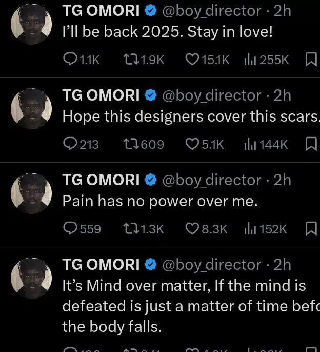 TG Omori Gives Health Update, Sets Sights on 2025