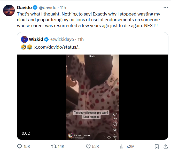 All Wizkid and Davido Fight on X (tweets and Pictures) 10 davido savage