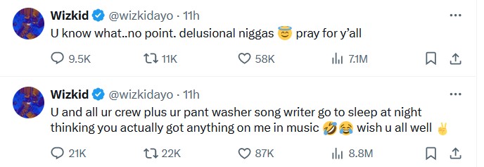 All Wizkid and Davido Fight on X (tweets and Pictures) 8 wiz dilu to davido