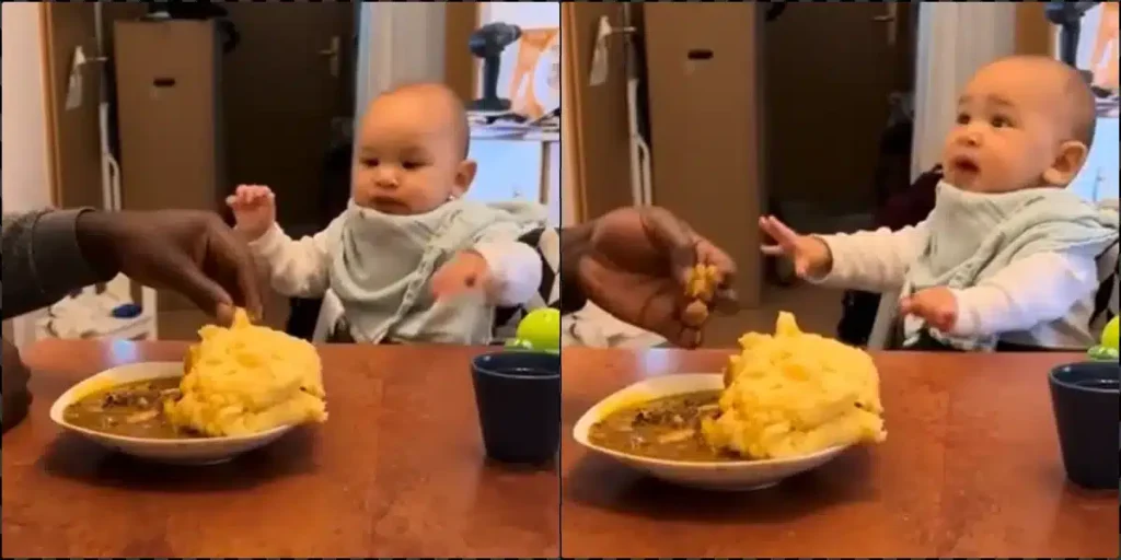 Baby Chooses Nigerian Eba Over Infant Formula 1 Baby Chooses Nigerian Eba Over Infant Formula