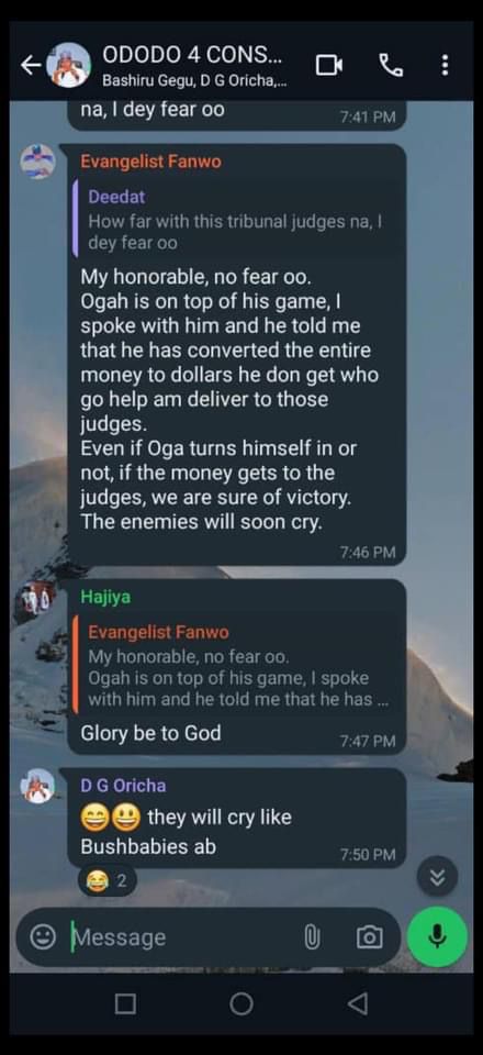EXCLUSIVE: Leaked WhatsApp Chats Show Fleeing Kogi Ex-Governor, Yahaya Bello Is Plotting To Bribe Judges With Wads Of Dollar Bills 3 WhatsApp Image 2024 05 02 at 07.15.28 00e3b181