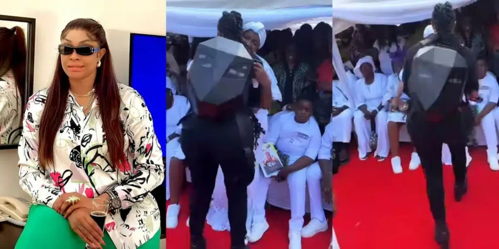 Criticism Follows Angela Okorie's Outfit at Mr. Ibu's Funeral 1 Criticism Follows Angela Okorie's Outfit at Mr. Ibu's Funeral