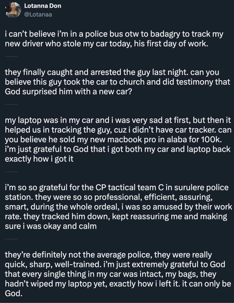 Driver Steals Car, Gives Testimony in Church About 'Surprise Gift' from God 2 Driver Steals Car, Gives Testimony in Church About 'Surprise Gift' from God1