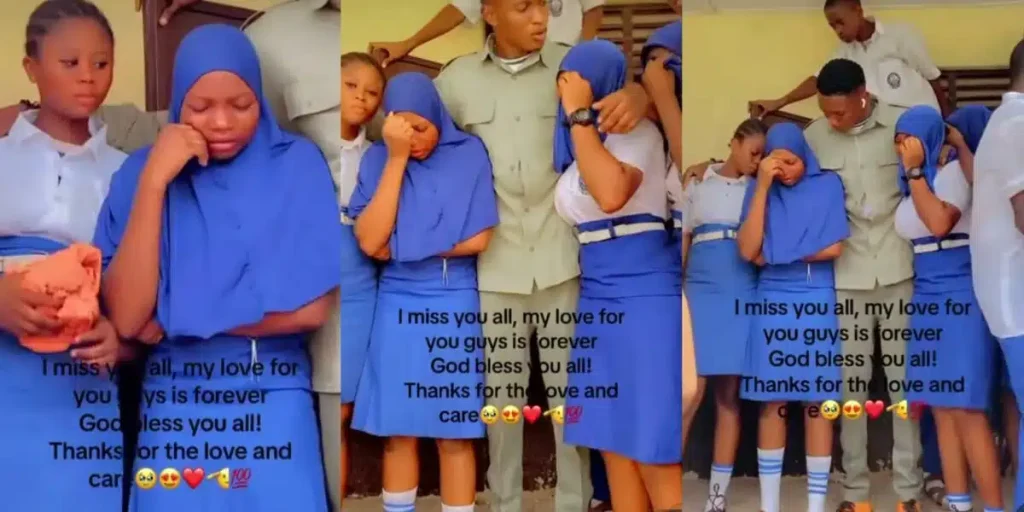 Female Students Cry a River as Their Favorite Corper Announces His Departure 1 Female Students Cry a River as Their Favorite Corper Announces His Departure