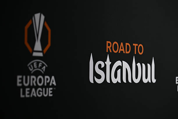 NYON, SWITZERLAND - JANUARY 30: A detailed view of 'Road to Istanbul' branding ahead of the UEFA Europa League 2025/26 Knock-out Round Play-offs Draw, at the UEFA Headquarters, The House of the European Football, on January 30, 2026 in Nyon, Switzerland (Photo by Kristian Skeie - UEFA/UEFA via Getty Images)