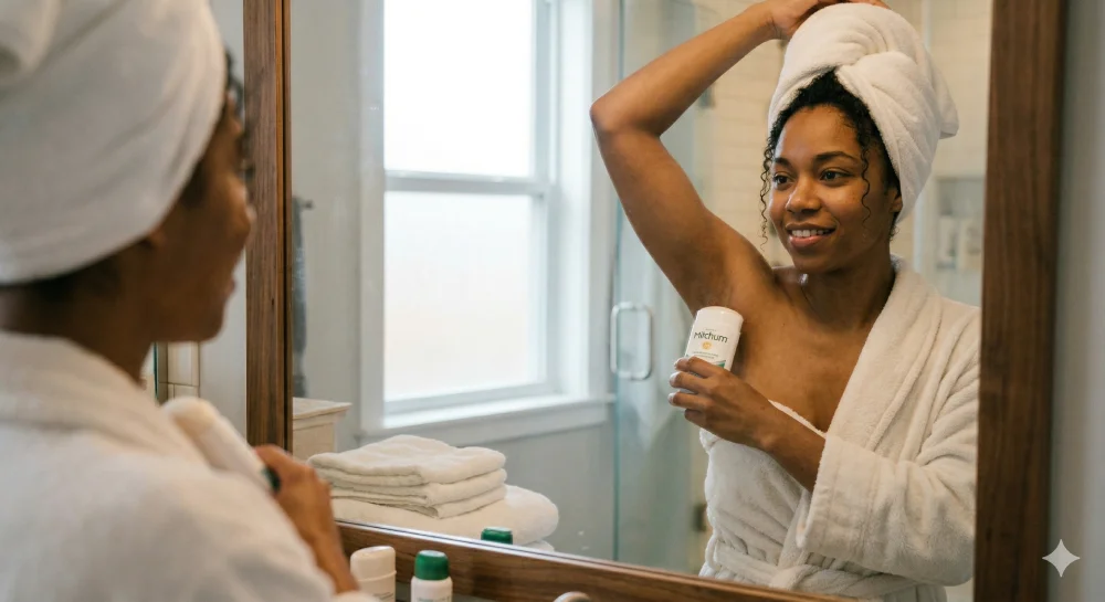 Ways to Smell Fresh All Day Simple Hygiene Tips That Work 3 lady using roll-on